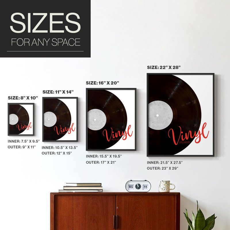 Impression sur vinyle encadrée - bois massif, H 20 po x l 16 po, Cadre simple noir