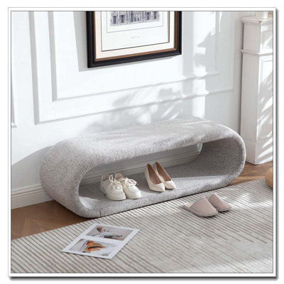 Banc rembourré en chenille de 52,17 po de largeur