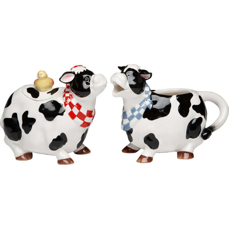 Barnyard Cow Sugar and Creamer Set 