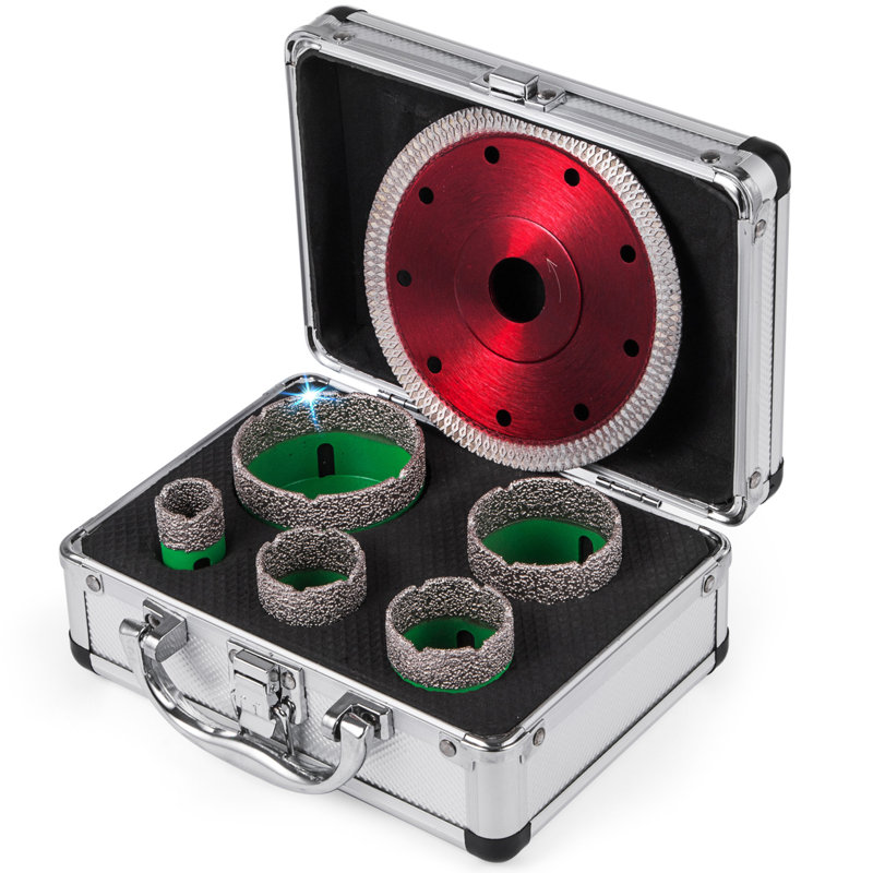 5PCS Diamond Hole Saw Set Diamond Drill Core Bits with Saw Blade, 22/35/40/50/65MM M14 Thread carborundum Granite Granite