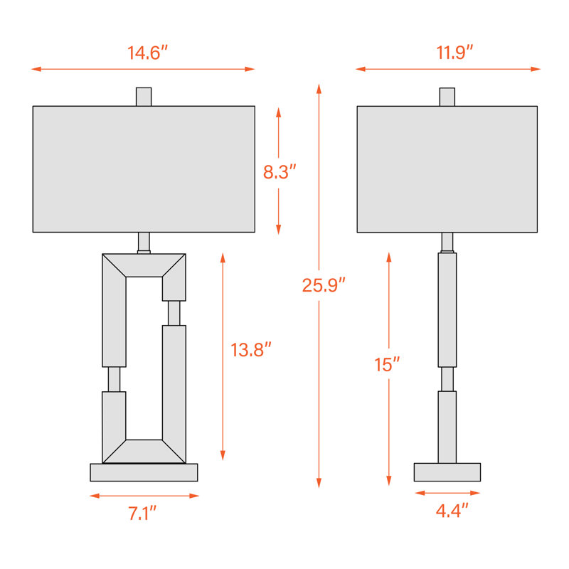 USB Table Lamp, Dark Brown