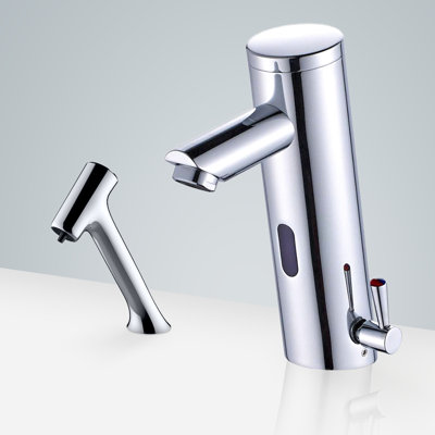 Robinet à capteur de mouvement et distributeur automatique de savon liquide pour salle de bain en chrome BathSelect Bollnäs