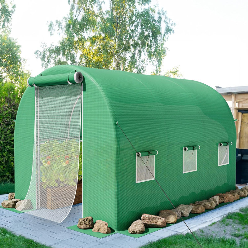 10' W x 6' D Greenhouse, Green