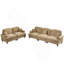 Classic 2 Piece Modular Couch Set With Flared Arms, Removable Ruffles, And Spindle Legs, Perfect For Living Rooms, Light Coffee