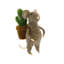 Ensemble 3 pièces de souris avec succulent suspendue figurine
