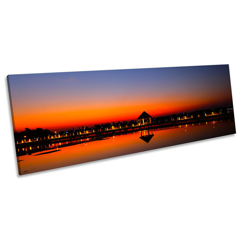 Orange Sunset Maldives - Wrapped Canvas Panoramic Print, 60.96cm H x 182.88cm W