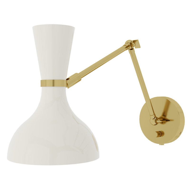 Clare Adjustable Armed Wall Sconce, Modern Brass, Lily