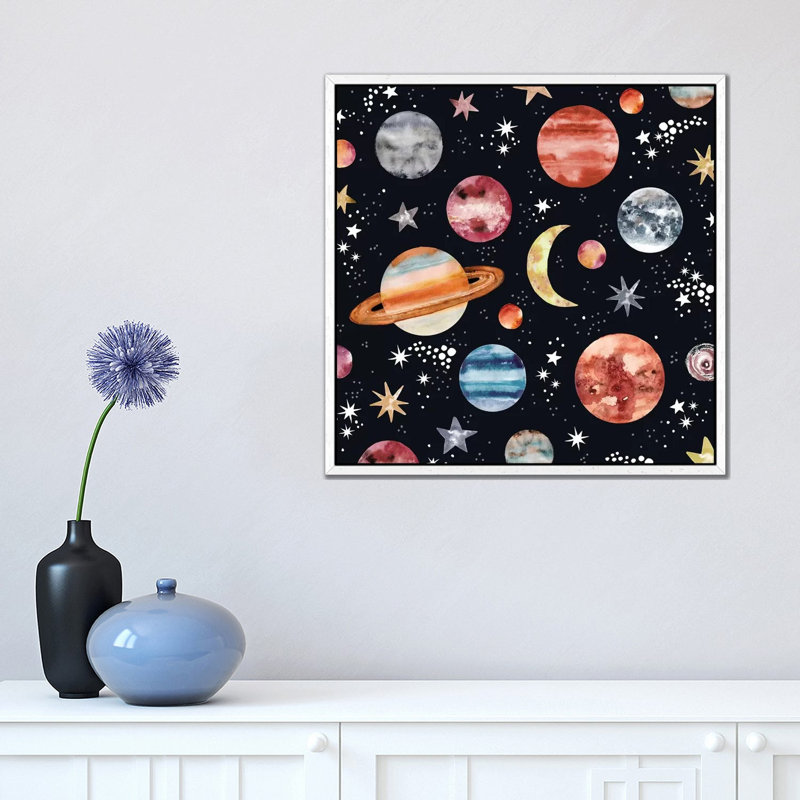 Planets by Sara Berrenson - Print on Canvas, White Framed, 45.72 cm H x 45.72 cm W