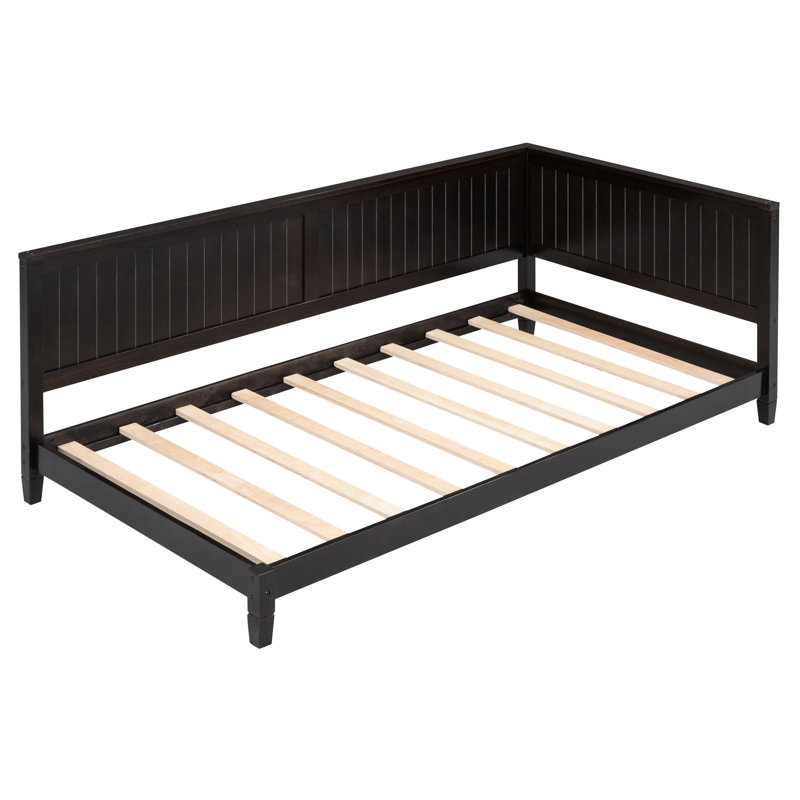 Lit de jour simple / avec accoudoirs de style Mid-Century, structure en bois massif pour l'accoudoir intérieur de style classique moderne,