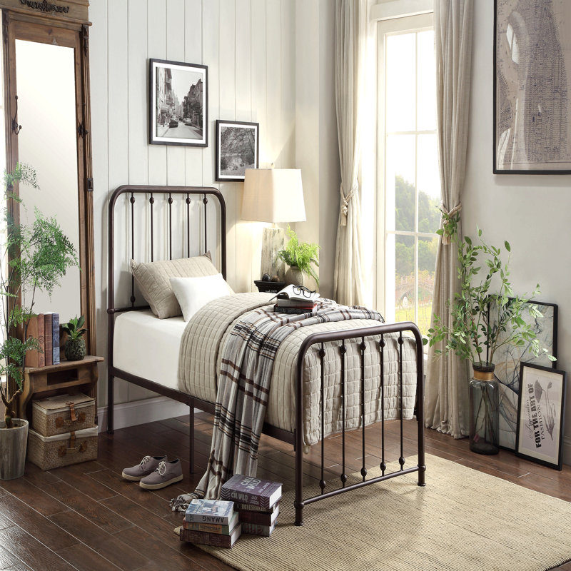 Lit plateforme classique Classic, Bronze Antique , Lit simple