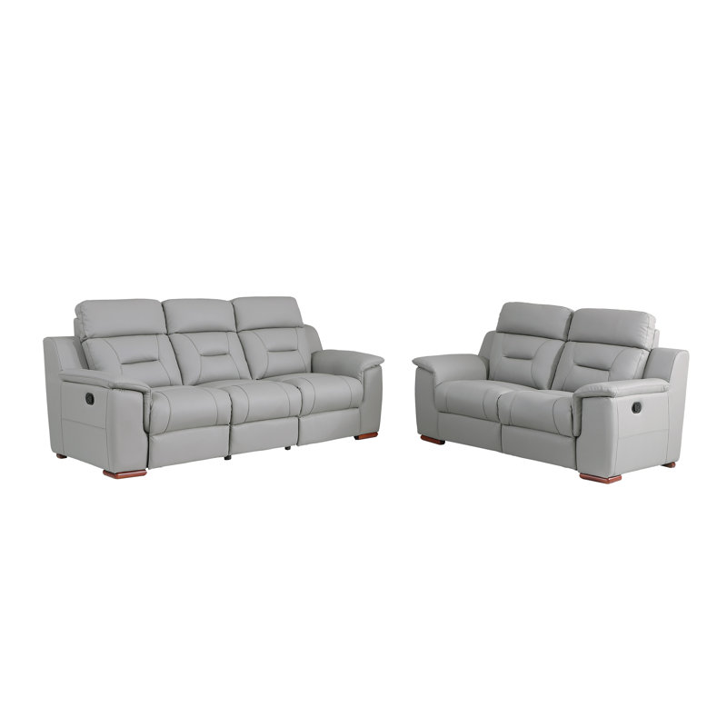 Ensemble de salon inclinable 2 pièces Annahi, gris