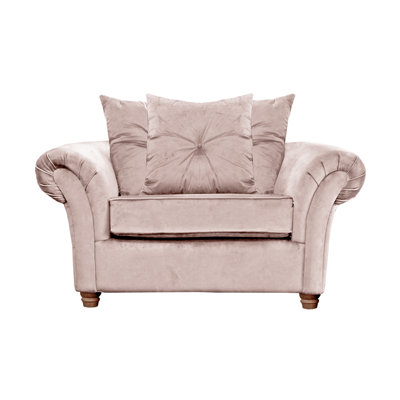 Lila 135cm W Velvet Rolled Arms Loveseat