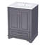 Lavabo de salle de bain 24 po - Matériaux et tiroirs fonctionnels avec lavabo en céramique, poignées de meuble-lavabo modernes et surface imperméable-159835416