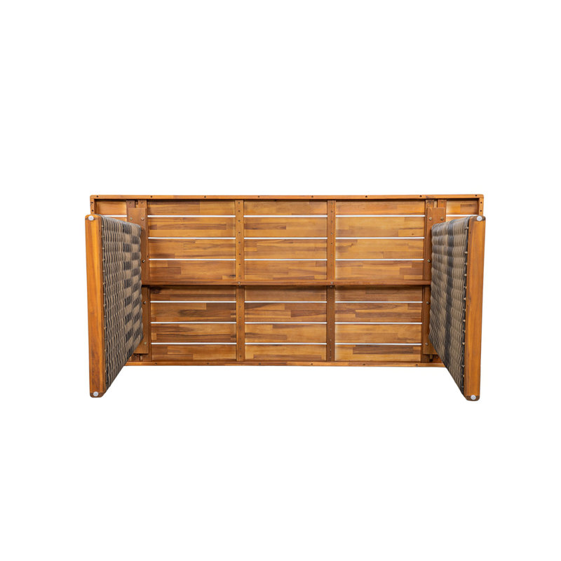 Ensemble de table de salle à manger d'extérieur en bois d'acacia avec 1 table et 1 banc, gris, Gris