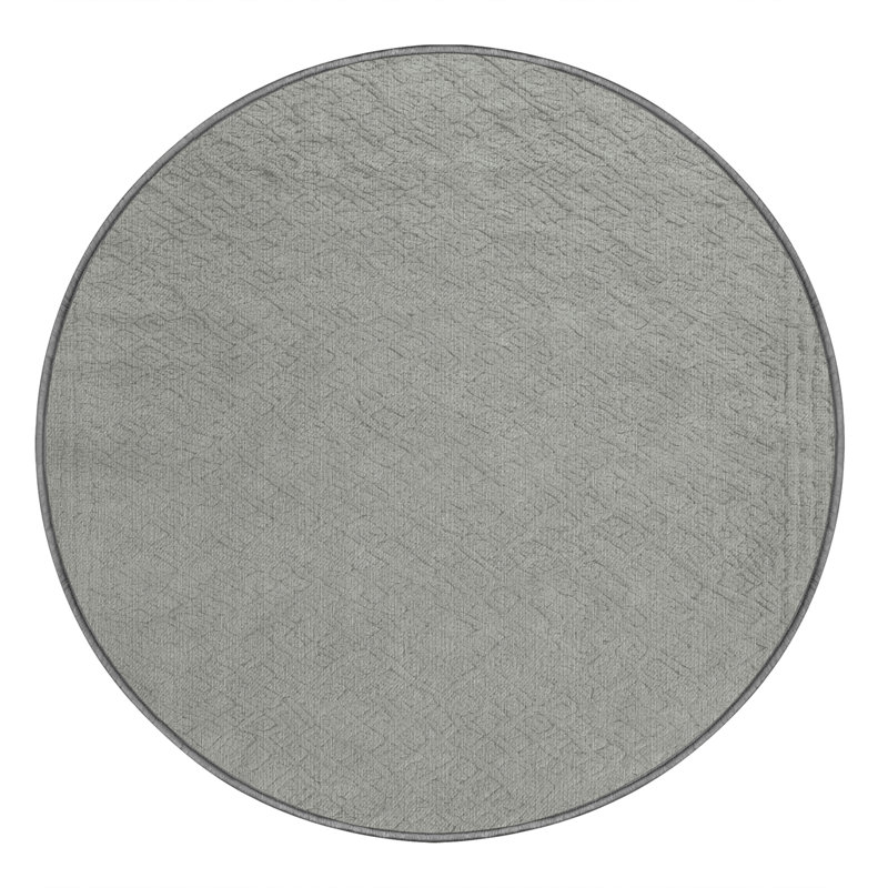 Machine Washable Abstract Brown Area Rug, Round 3'