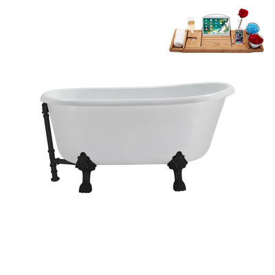 57.5'' x 29.5'' Freestanding Soaking Acrylic Bathtub