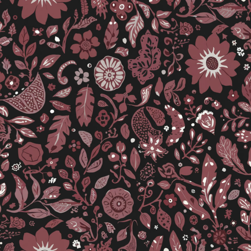 Tapis de bain à motif floral, 24 po L x 17 po L, Medium Red White