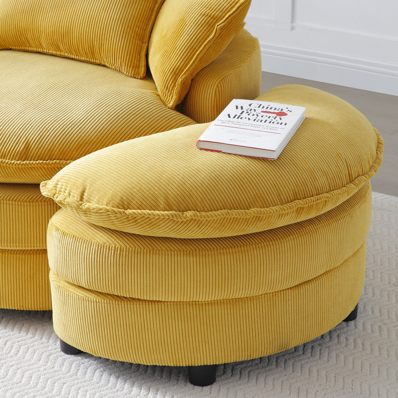 Fauteuil demi-tonneau pivotant 360 ° Modern, Jaune