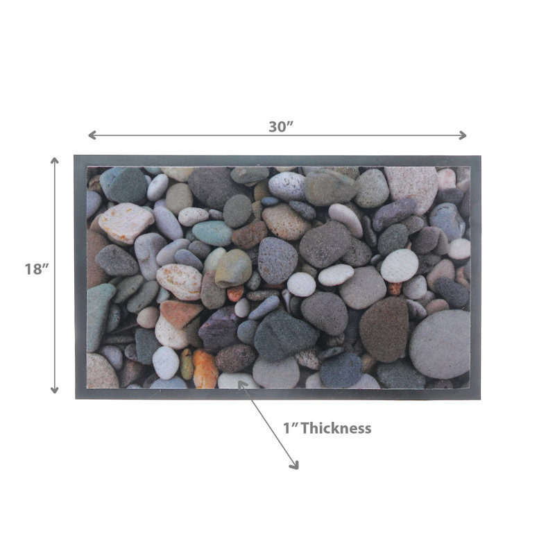 Tapis imprimé en pierre de rivière 18 po x 30 po