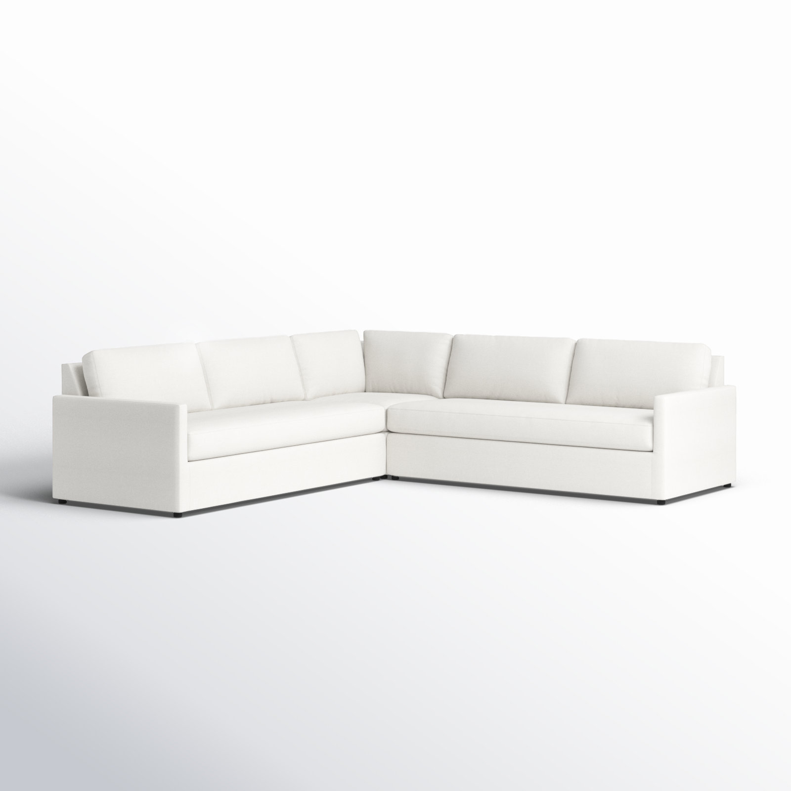 Damari Sectional, Classic Bleach White Twill