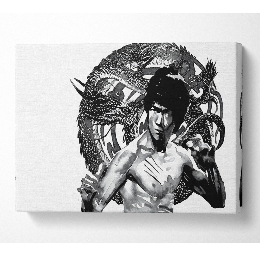 Bruce Lee Dragon B N W - Kunstdrucke auf Leinwand