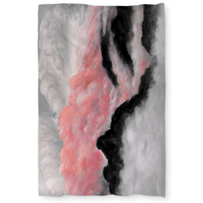 Gray and Pink Clouds Duvet Cover | Mountain Landscape Decor