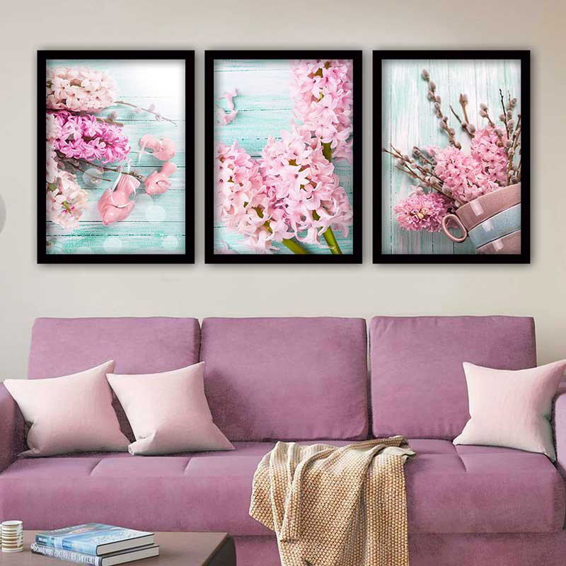 Stunning Decorative Framed Painting Set (3 Pieces), 21.7 x 29.5 Inches Each | 100% Wooden Frame with 0.8 Inch Polystyrene | UV Digital Printing | Perfect for Living Room, Office & Gallery Wall Decor