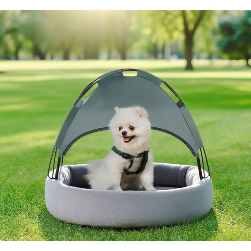 Lit pour chien surélevé pour chien, Gris, Petit (H 24,53 po x l 24,02 po x P 18,02 po)