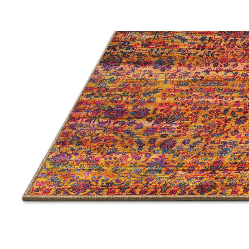 Floral Indoor Rug, Rectangle 5' x 8'