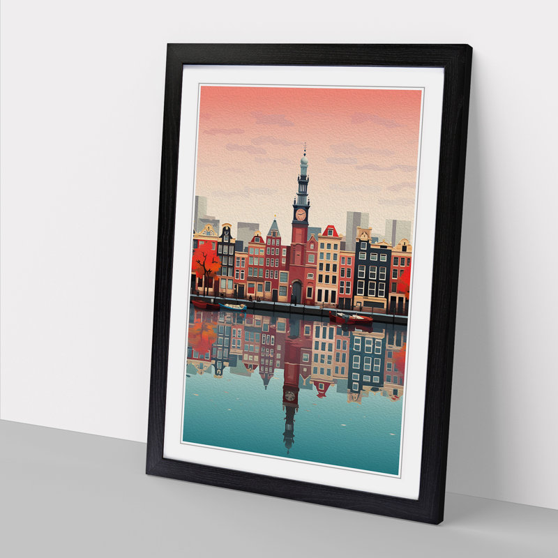 Amsterdam Minimalism No.2 1 Piece Single Picture Frame Wall Art, 64cm H x 46cm W x 2cm D, Black