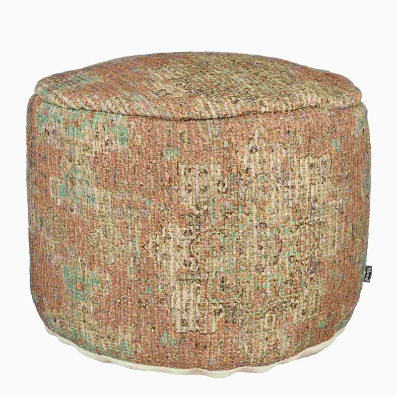 Rezz 55cm Wide Pouf Ottoman, Brown