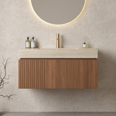 36" Wall-Mounted Single Bathroom Vanity with Sink
