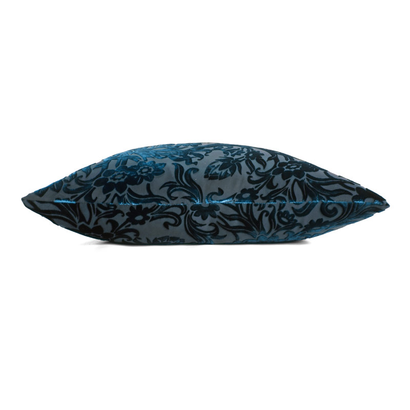 Prospect Park Square Velvet Pillow Cover & Insert, Cobalt Black, 18" x 18"