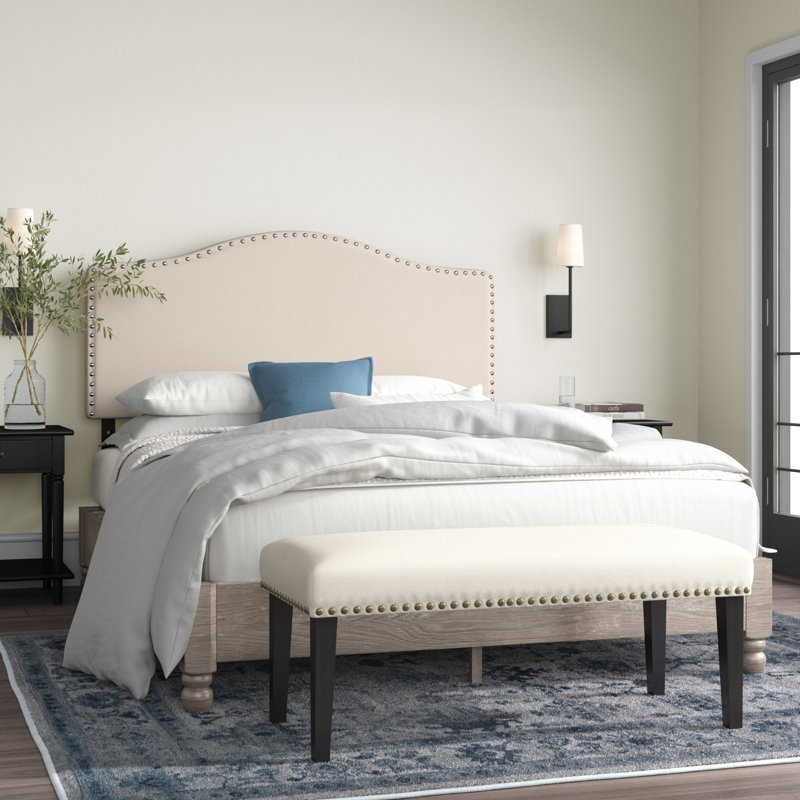 Camira Upholstered Panel Headboard, Full, Beige