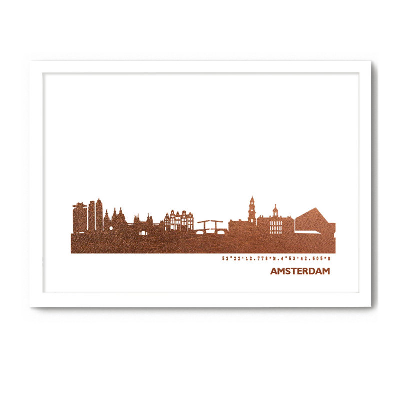 Amsterdam Amsterdam Skyline - Single Picture Frame Print, 33cm H x 43cm W x 4cm D