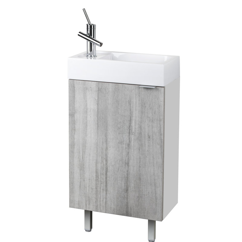 Studio 18.125'' Single Bathroom Vanity with Cultured Marble Top, Soho White