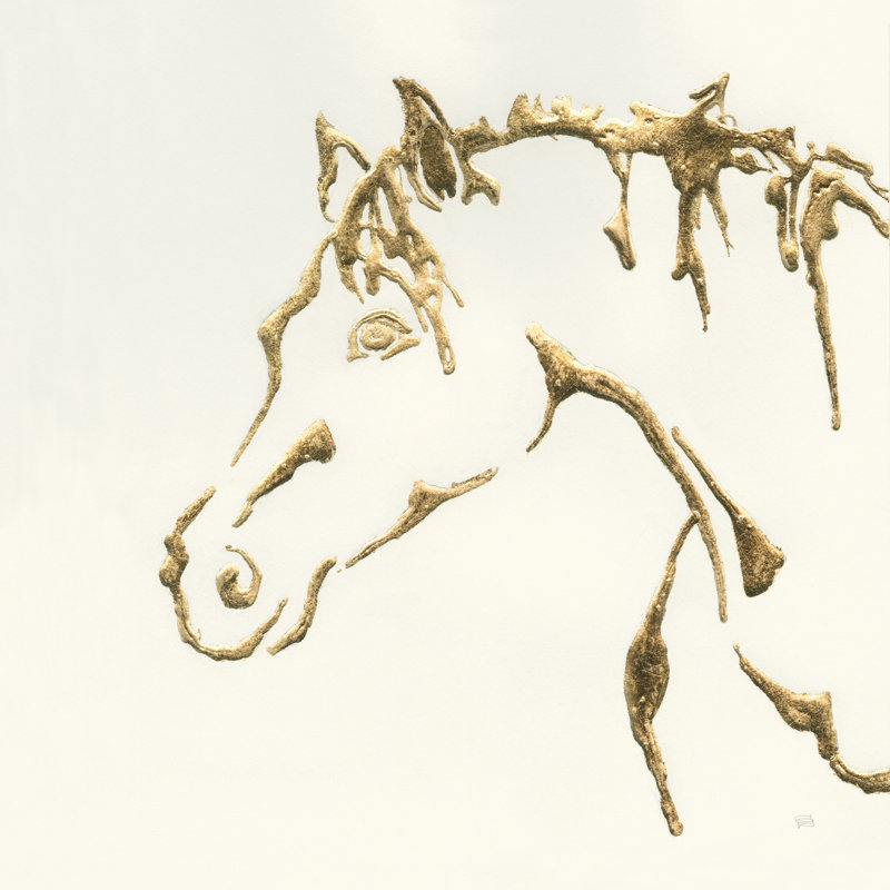 Gilded Cowpony by Chris Paschke - Wrapped Canvas Painting, 91cm H x 91cm W x 3.8cm D