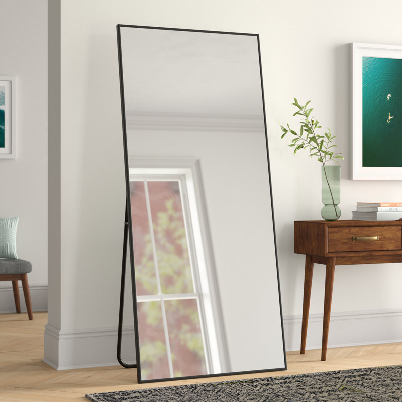 Niehaus Metal Flat Mirror, Black, 71" x 32"