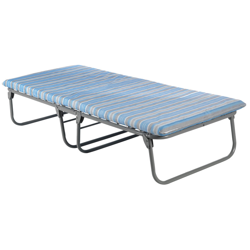 Lit en acier pliable robuste Blantex XK-3 de 30 po x 73 po avec matelas de 2,37 po d'épaisseur.