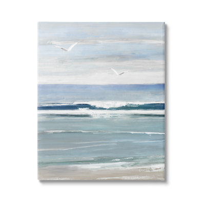 " Rolling Waves And Seagulls " by Sally Swatland