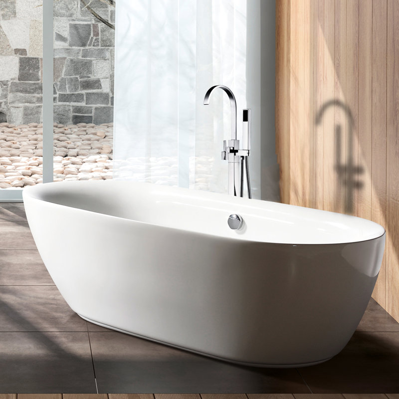 Freestanding Bathtub Faucet With Hand Shower - Metal, Full Spray For Bathing Tub In Coverage Luxury And Bathroom