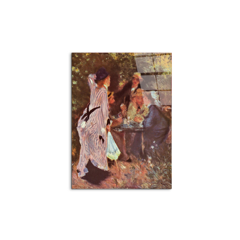 In the Garden (in the garden bower of Moulin de la Galette) By Renoir Pierre-Auguste 80cm H X 60cm W CrystalArt Material Acrylic Glass Effect, Frameless Panel Lightweight Ready to Hang