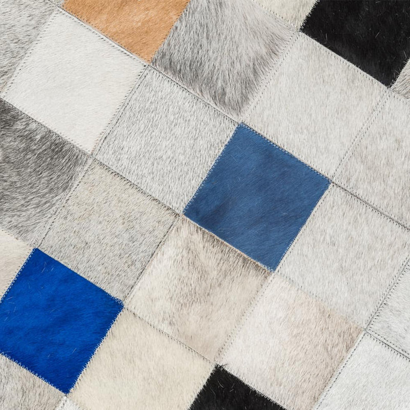 Art Hide Cowhide Area Rug in Blue, Rectangle 9' x 12'