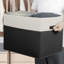  Ensemble de 4 grands paniers de rangement en tissu pliables avec poignées pour placard et tablettes, noir-1882639274