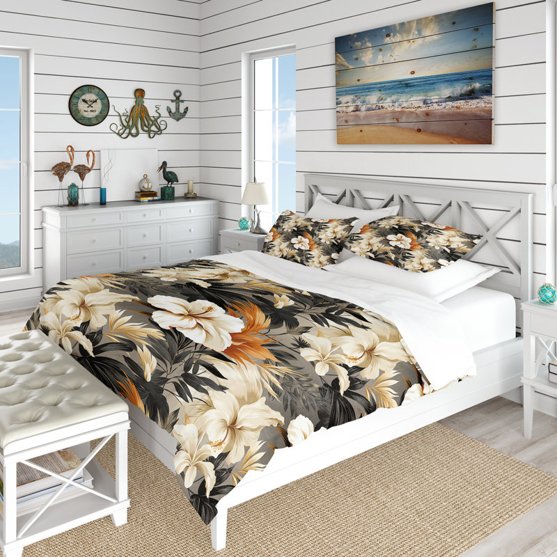 Literie Neutre Mirage Tropical, Housse de couette simple + 1 taie décorative stan