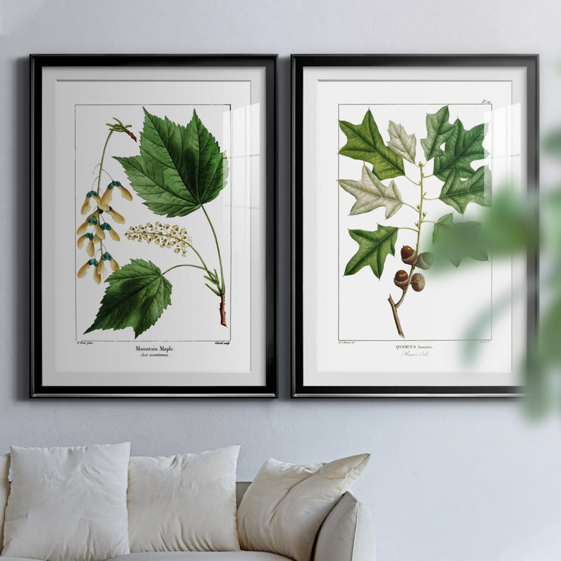 Érable de montagne - ensemble de 2 impressions, Papier encadré noir, Blanc, H 30,5 po x l 85 po x P 1,5 po