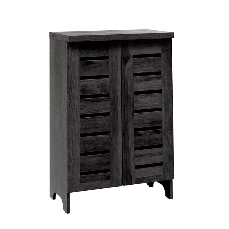 12 Pair Shoe Storage Cabinet, Black Oak Effect