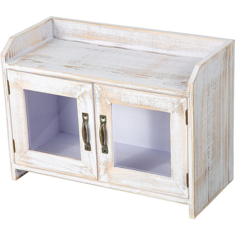 Étagère de rangement pour comptoir en bois blanc
