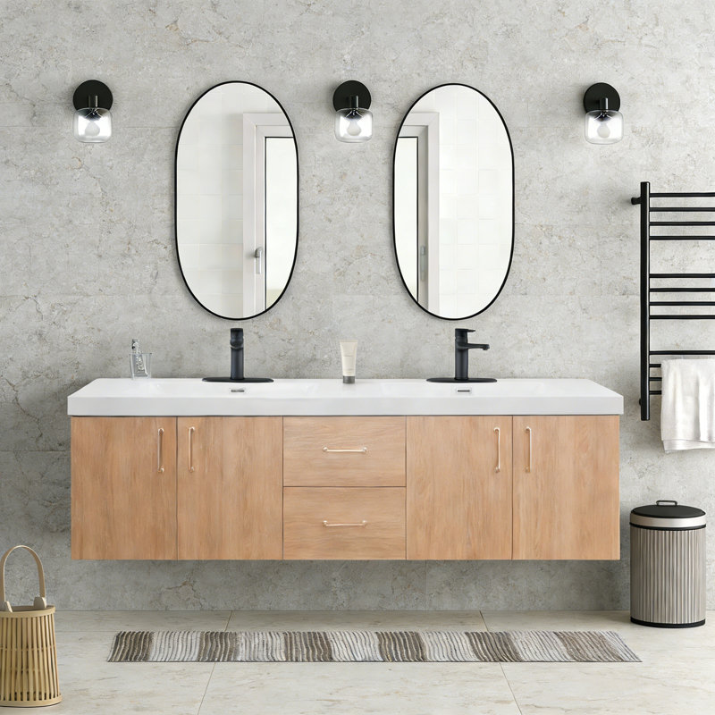 Meuble-lavabo moderne avec lavabo, 72"