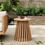 Table d'appoint d'extérieur en bois d'acacia pour le patio, table basse ronde pour la cour arrière, pelouse, balcon, finition grise-958619552